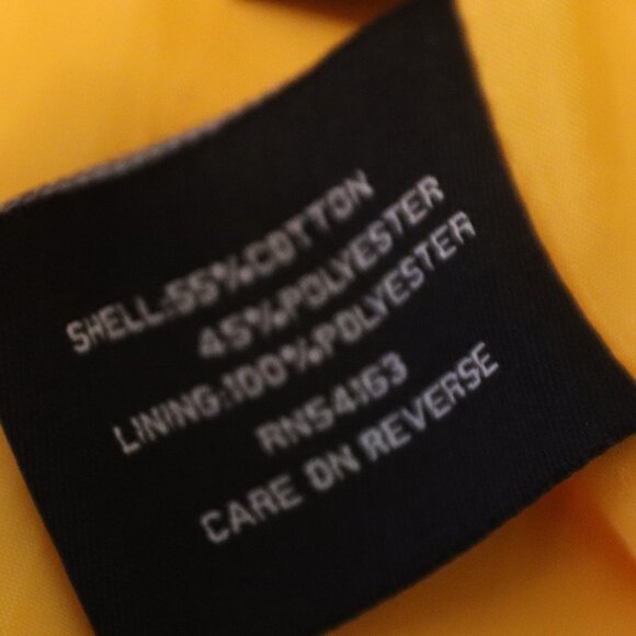 Black Rivet Sunny Yellow Trench Water Resistant Jacket Tie Belt Size Large - Picture 3 of 16